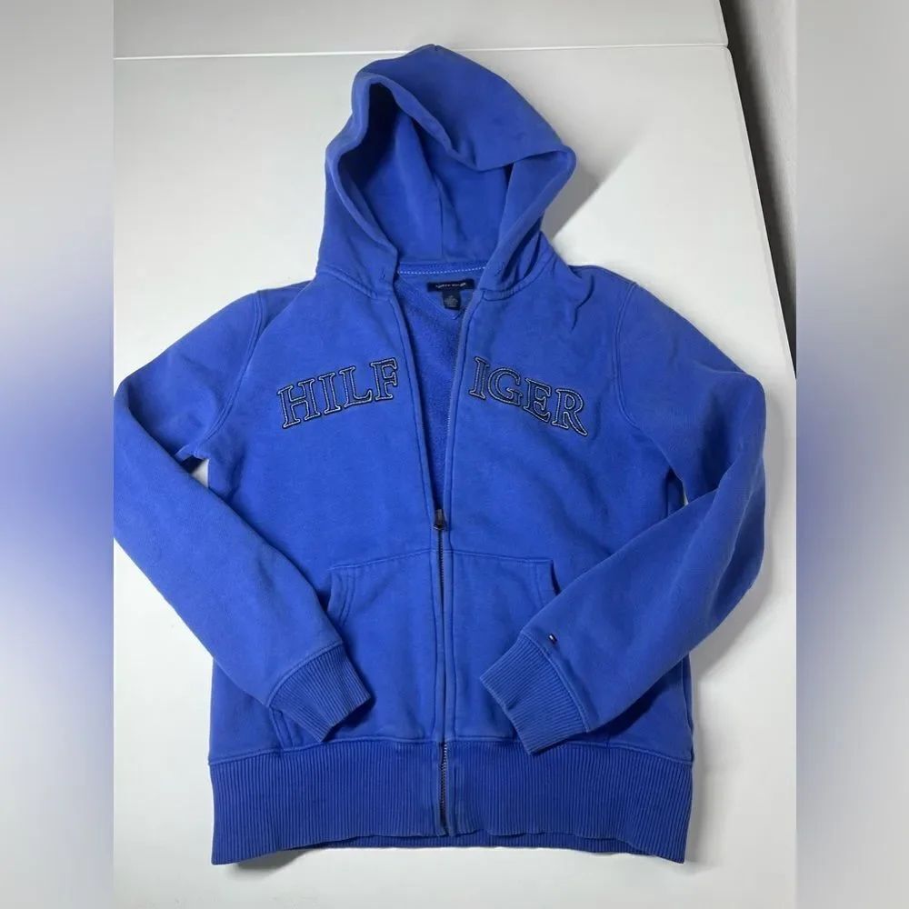 Tommy Hilfiger Women Full Zip Fleece Sweat Shirt Hoodie Sweater Size SP